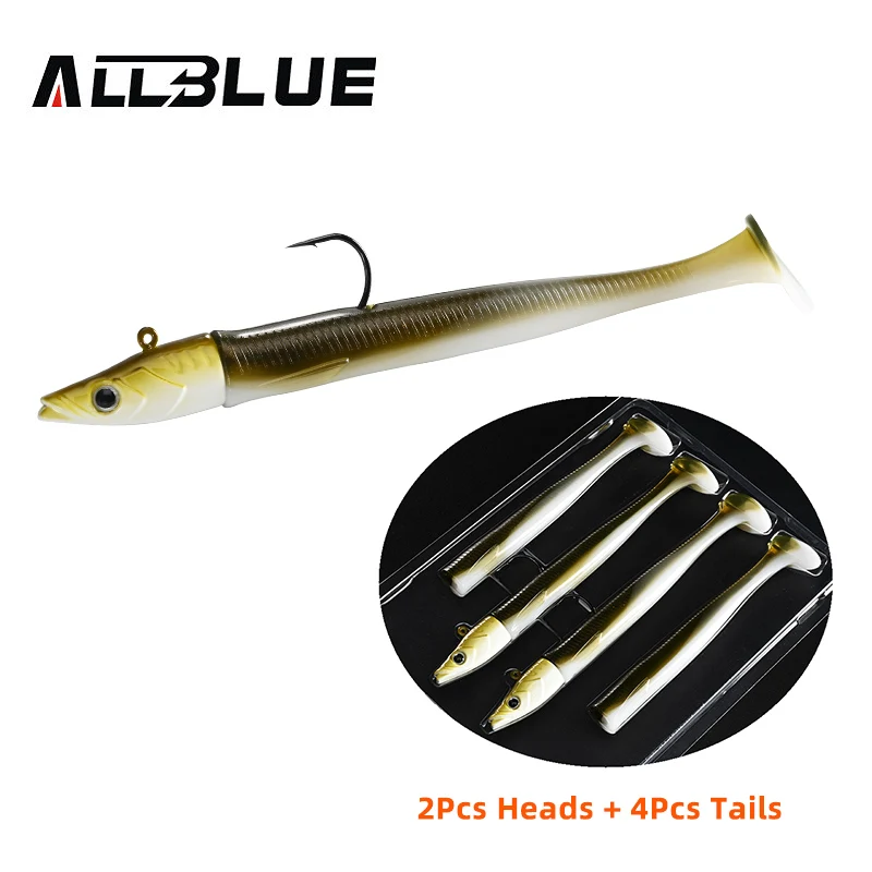 ALLBLUE Tidal Eely Shad 13cm 22g Weicher Aal-Angelköder Paddle Tail Jigkopf-Haken Vinyl-Vibrations-Kunstköder