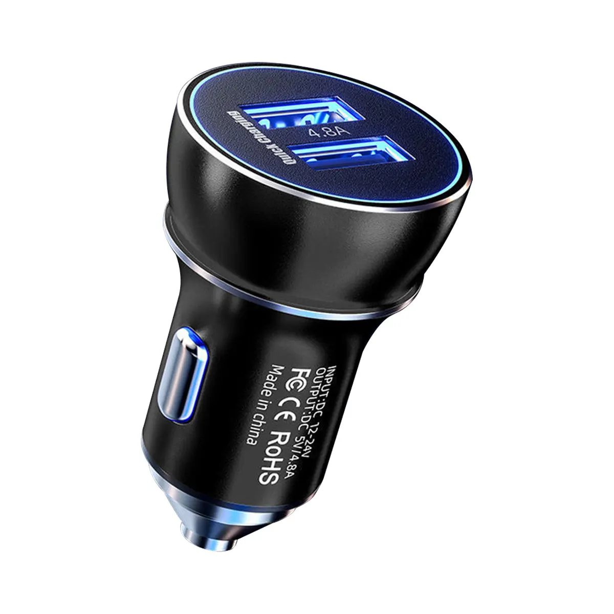 Universelles Auto-USB-Doppelport-Ladegerät Mini Auto-Ladegerät DC 12V/24V Superschnelles Ladeadapter