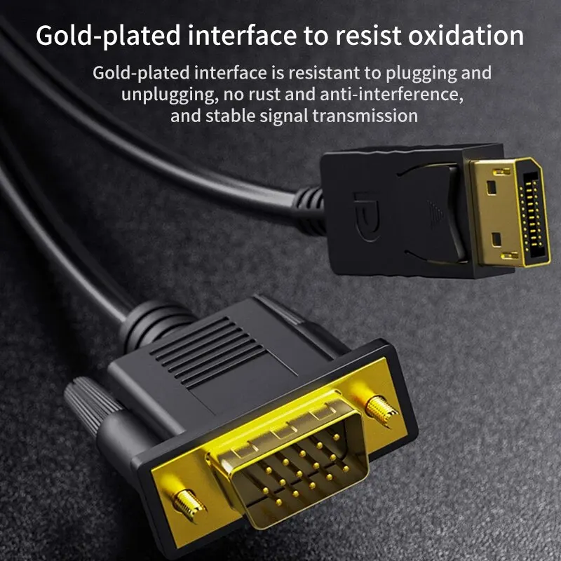 DisplayPort auf VGA Kabel für Monitor, TV und Projektor – Bild 2
