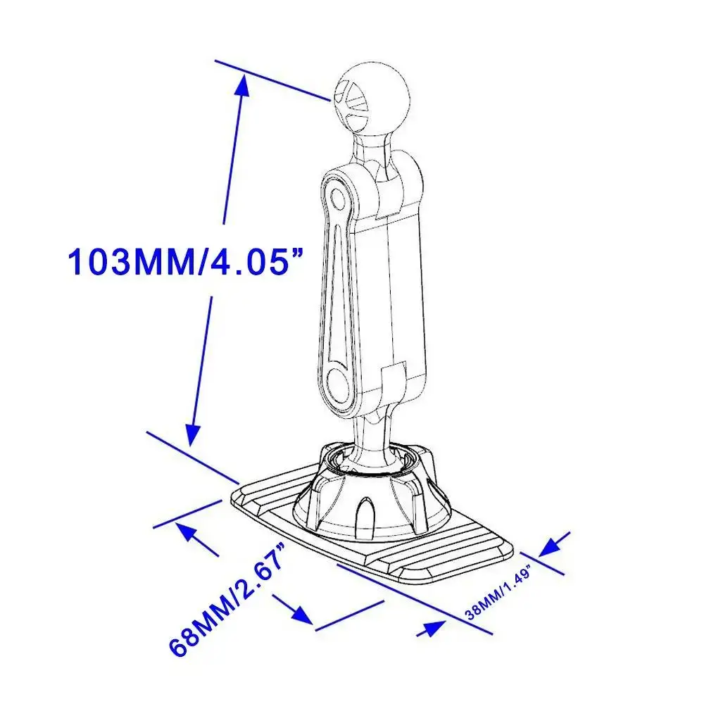 Selbstklebende Armaturenbrett-Basis mit 17 mm Kugelkopf, 360° drehbar – Bild 6