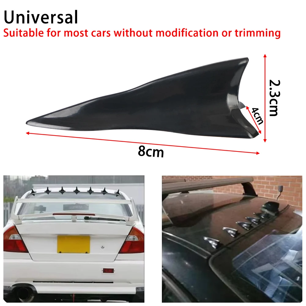 Universal PU Hinten Dach Shark Flossen Spoiler Flügel Kit (10 Stück) – Bild 3