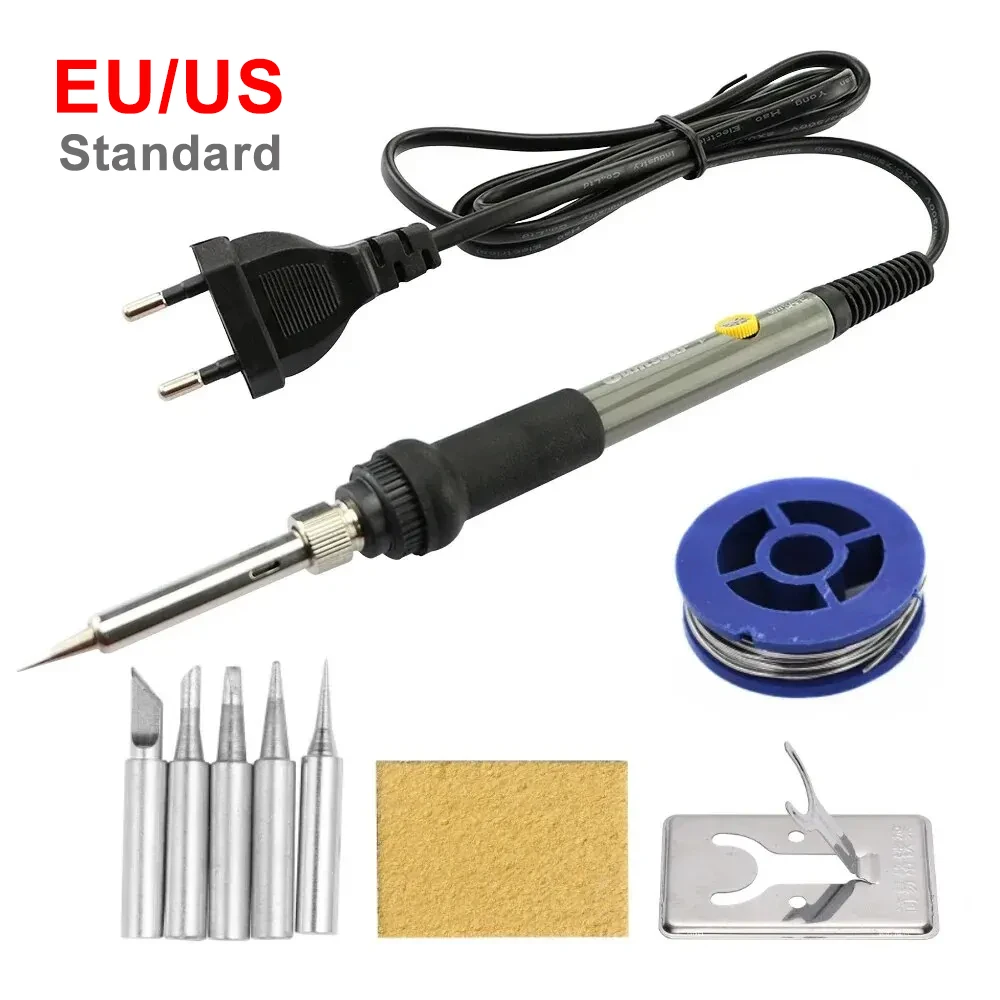 60W Einstellbare Temperatur Elektrische Lötkolben Schweißen Eisen Rework Station Wärme Stift Tipps DIY