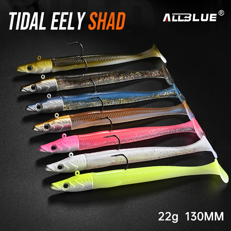 ALLBLUE Tidal Eely Shad 13cm 22g Weicher Aal-Angelköder Paddle Tail – Bild 5