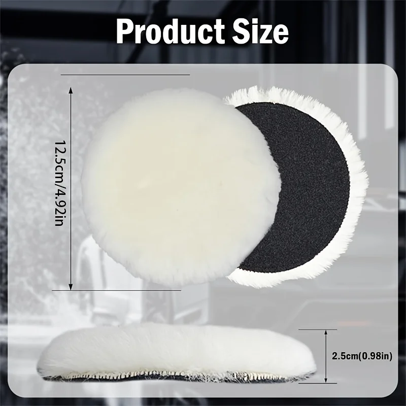 5-Zoll-Auto-Polierpads, Wollpolierpads - Polierzubehör (4 Stück) – Bild 2