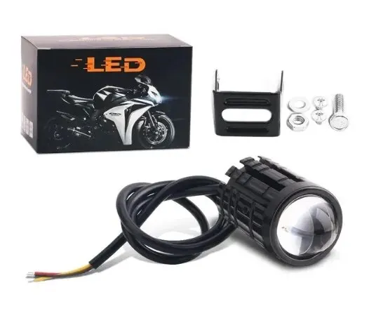 Universal Motorrad LED Scheinwerfer Projektor Objektiv Dual Farbe ATV Roller Fahren Lampe Nebel Licht Hilfs