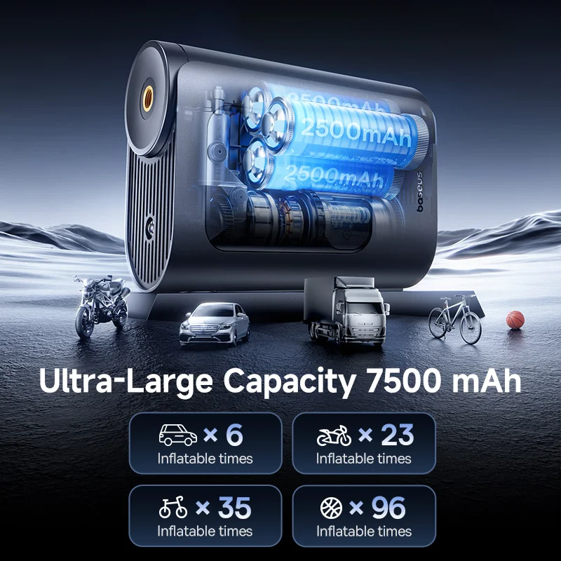 Baseus GoTrip VA1 Pro/Max Auto-Luftpumpe, 7500 mAh, Luftkompressor – Bild 3