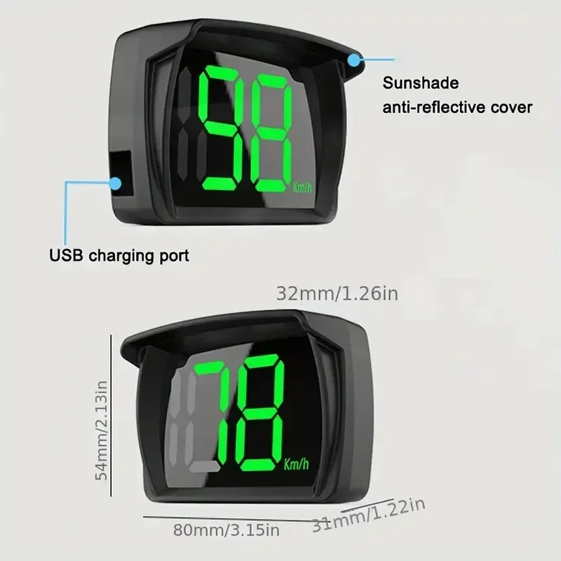 Universal Auto HUD Head Up Display GPS Hud Digital Tacho Große Schrift – Bild 6