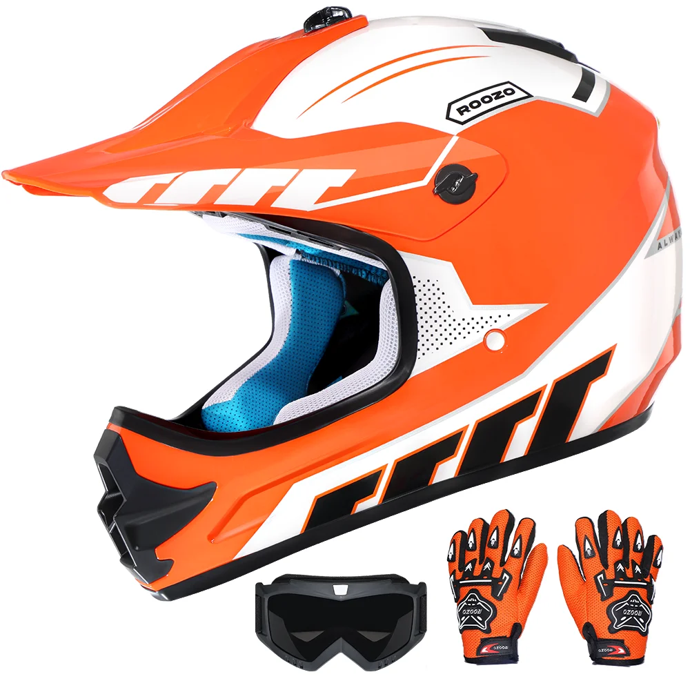 Jugend-Motocross-Helm für Quad ATV UTV Dirt Bike Roller Entspricht DOT-Standards Motorradhelm für Kinder 3-12