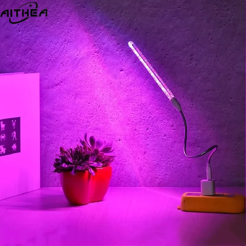 AITHEA Tragbare Vollspektrum-LED-Pflanzenlampe Rot & Blau USB – Bild 6