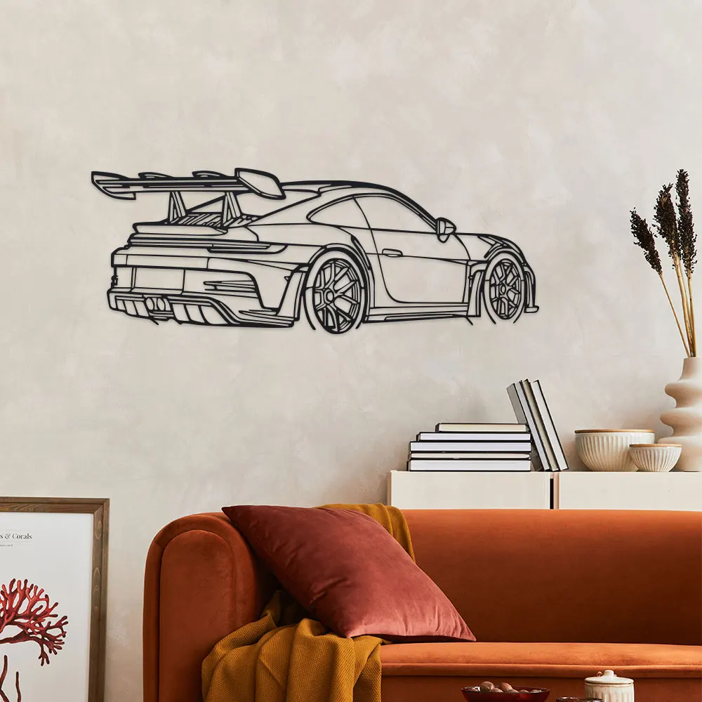 Auto-Wandkunst aus Metall - schwarze Metallschnitzerei, elegantes – Bild 5