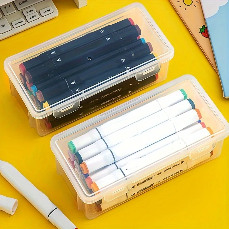 Transparente Kunststoff-Bleistiftboxen mit großer Kapazität (2 Stück) – Bild 4