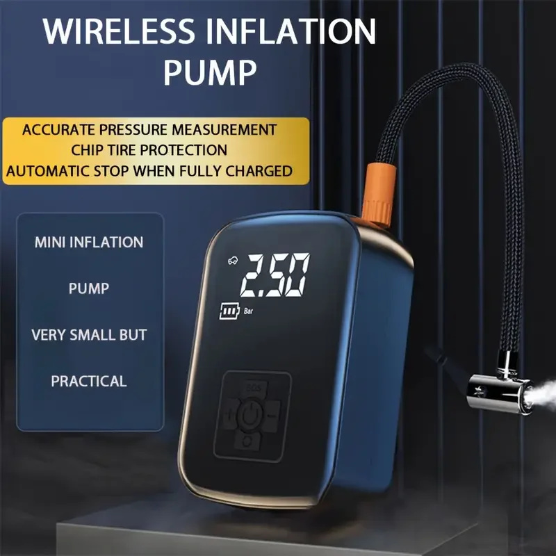 Drahtlose Auto Luft Kompressor Luftpumpe Elektrische Reifen Inflator – Bild 2