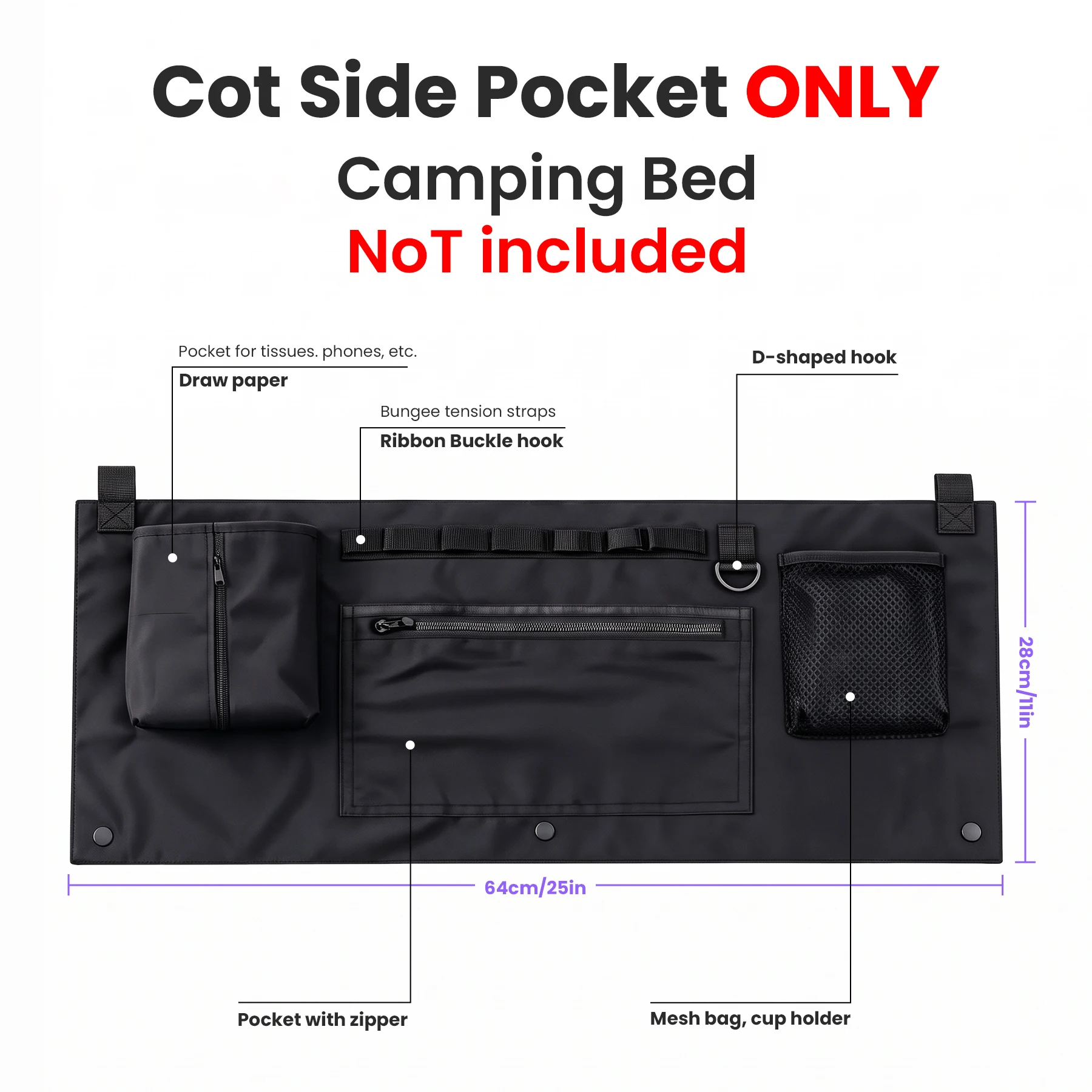 WESTTUNE Campingbett, tragbares Klappbett, ultraleichtes Schlafbett aus Aluminiumlegierung
