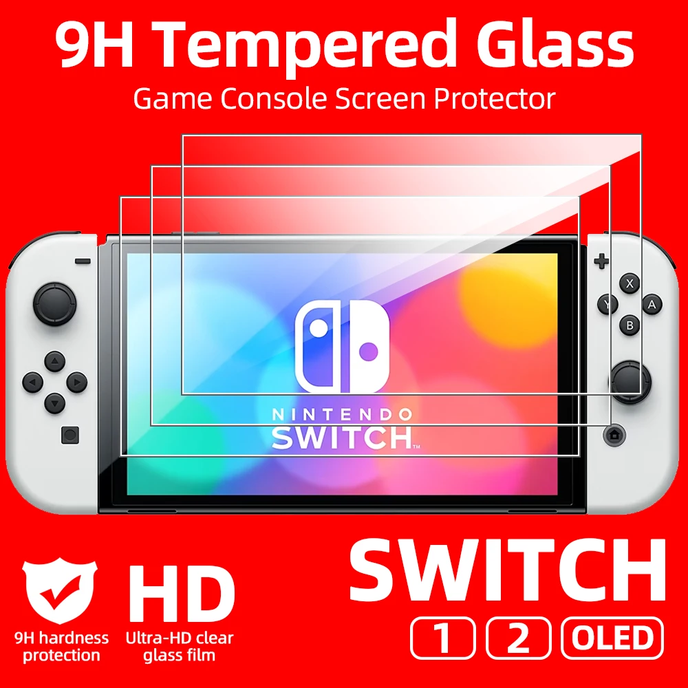 9H gehärtetes Glas für Nintendo Switch OLED Switch2 2 Displayschutzfolie, HD Clear Anti-Scratch Protective
