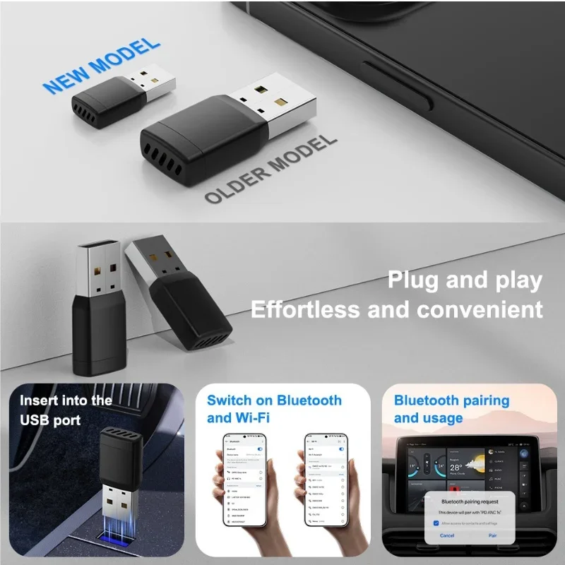 Mini Wireless CarPlay Adapter Android Auto Wireless Dongle Wifi 5,8G – Bild 3