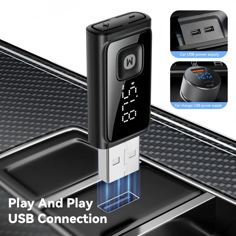 Bluetooth 5.4 FM-Transmitter Kabelloser Auto-Audioempfänger – Bild 4
