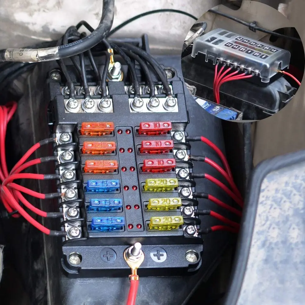ACCESTING 6/12 Weg Flachsicherung 12-24 V Auto Boot Sicherungskasten – Bild 4