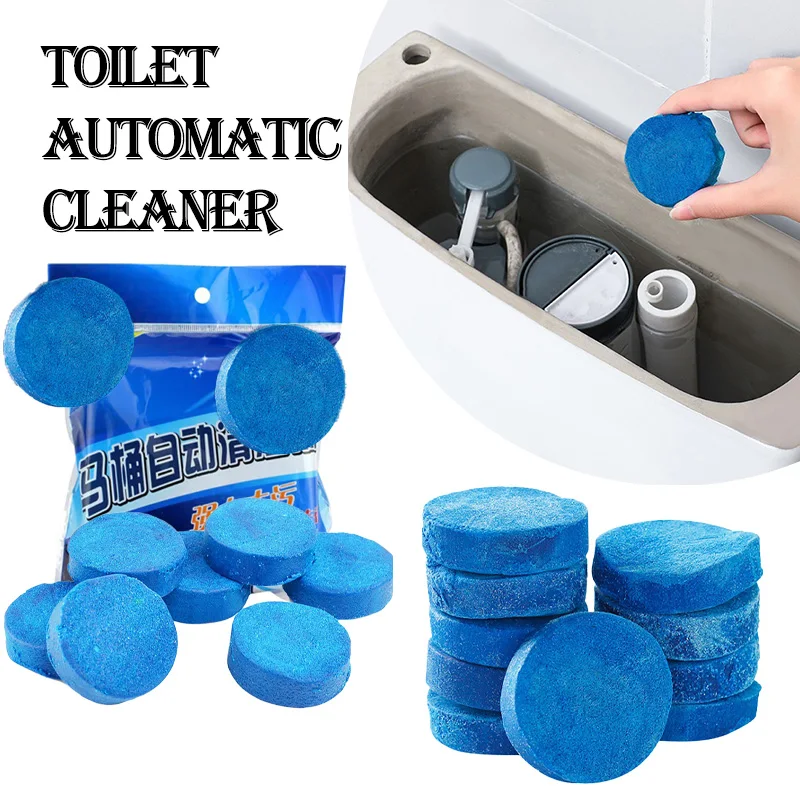 Toilettenschüsselreiniger, automatisch, selbstreinigend, 10 Tabletten, blaue Blase, Zitrone, Lavendelduft