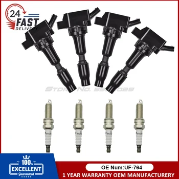 Zündspule und Zündkerzensatz 27301-2B120 UF764 für Genesis G70 G80 G90/Hyundai Kona N Santa Fe Sonata Tucson