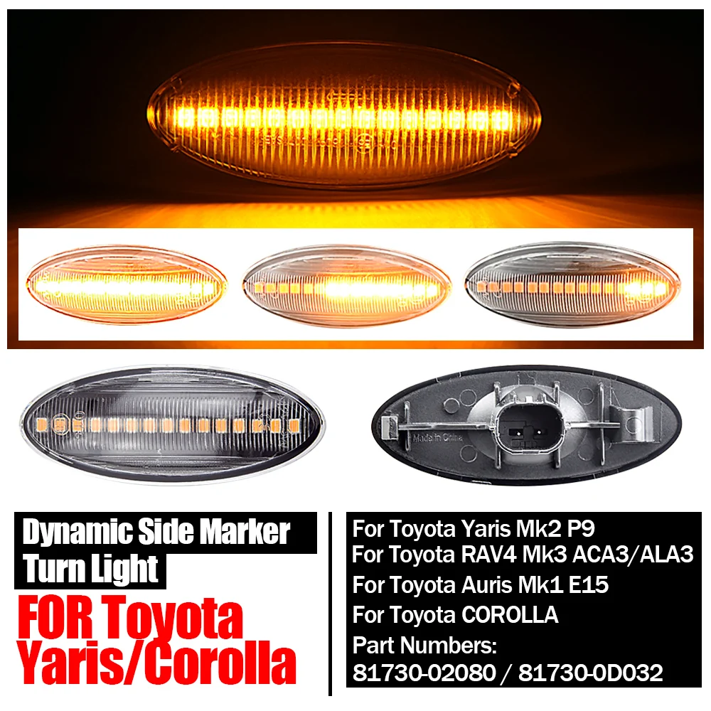 1 paar LED Auto Dynamische Seite Marker Blinker Licht Für Toyota Yaris – Bild 4