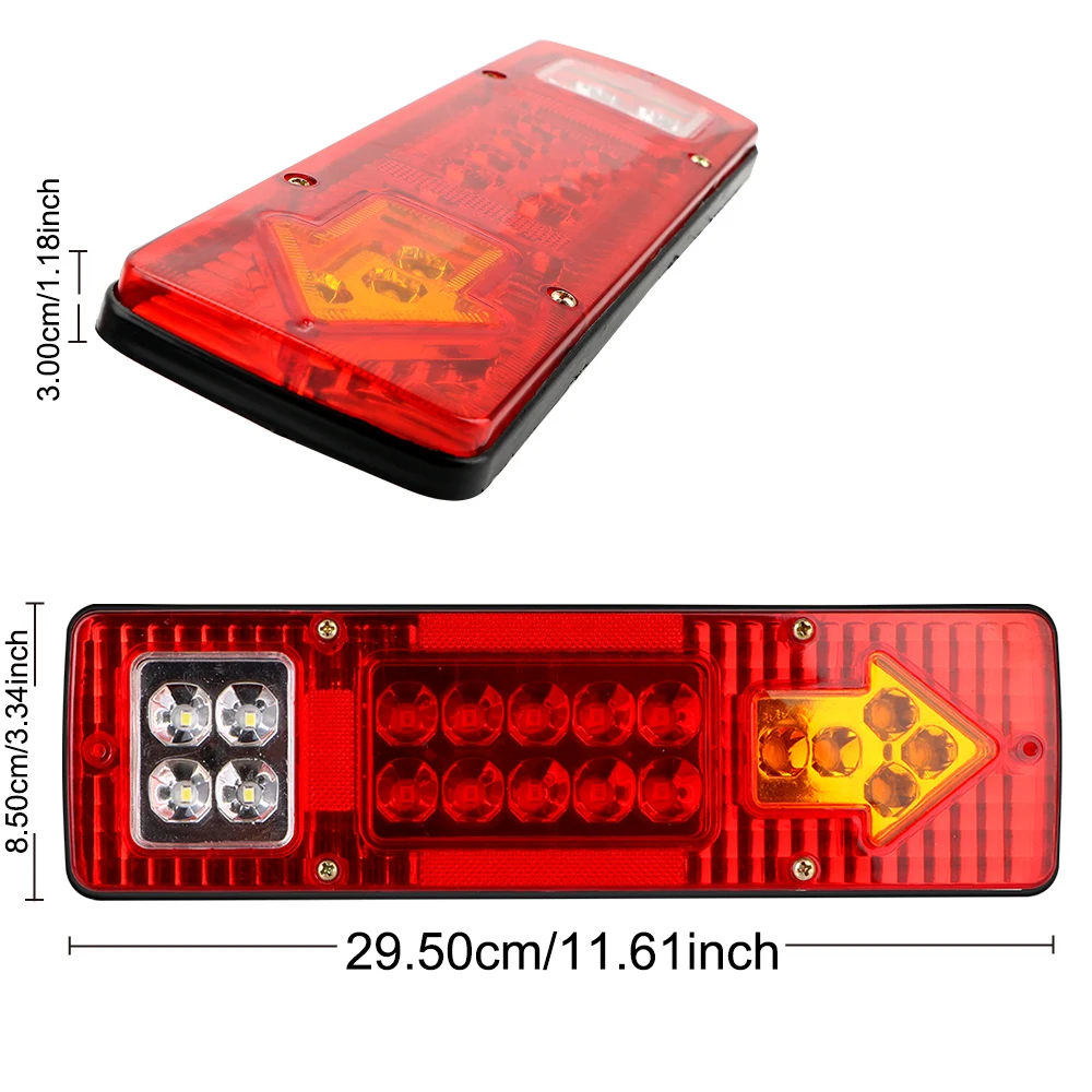 19LED Rückleuchten Rückfahr Stop Brems Anzeige 12V 24V Für Anhänger – Bild 6
