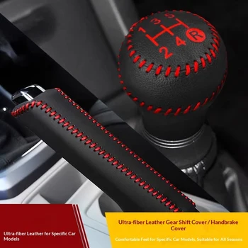 Schaltknaufabdeckung aus PU-Leder mit Carbonfaser-Optik für Honda Fit Jazz City Aria GM GE