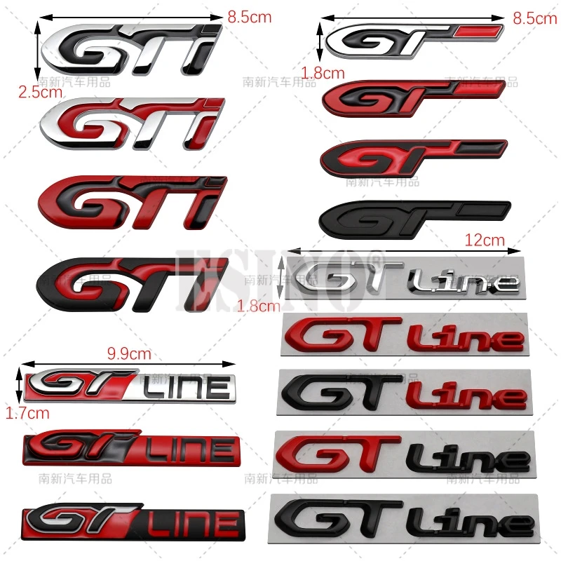 Auto GT Linie 3D Metall Chrom Zinklegierung Emblem Auto Abzeichen – Bild 5
