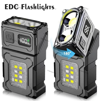 MINI USB wiederaufladbare LED-Taschenlampe, tragbare Arbeitsleuchte mit Magnet am Ende, superhelle