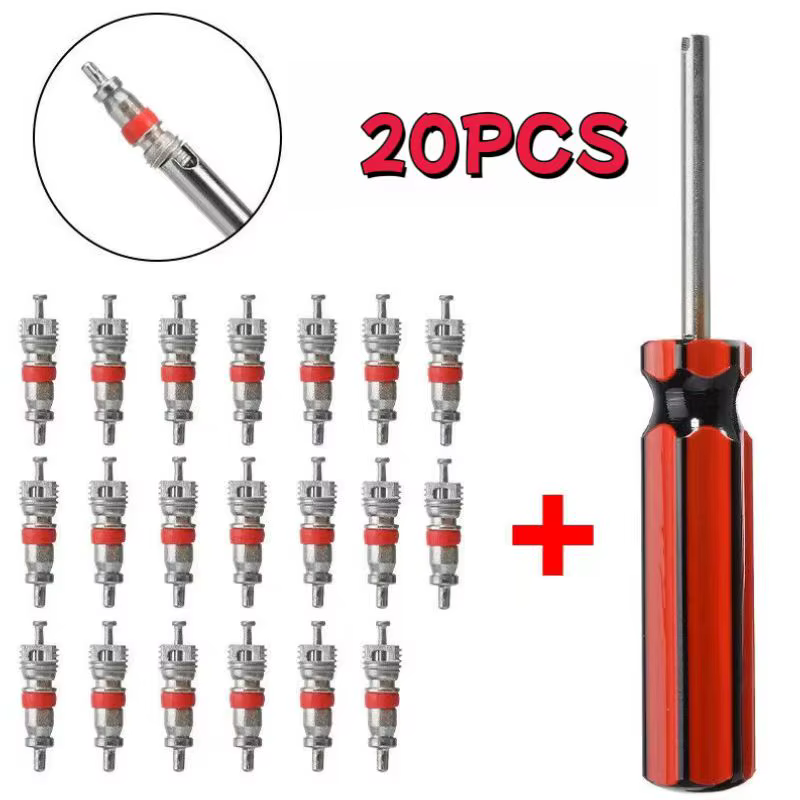 Auto Reifen Ventil Core Removal Tools Einsatz Mit Remover-Tool Für Auto Fahrrad Motorrad Rad Ventil (20 Stück)