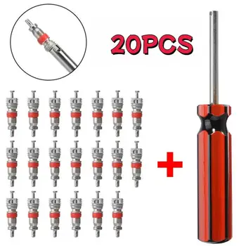 Auto Reifen Ventil Core Removal Tools Einsatz Mit Remover-Tool Für Auto Fahrrad Motorrad Rad Ventil (20 Stück)