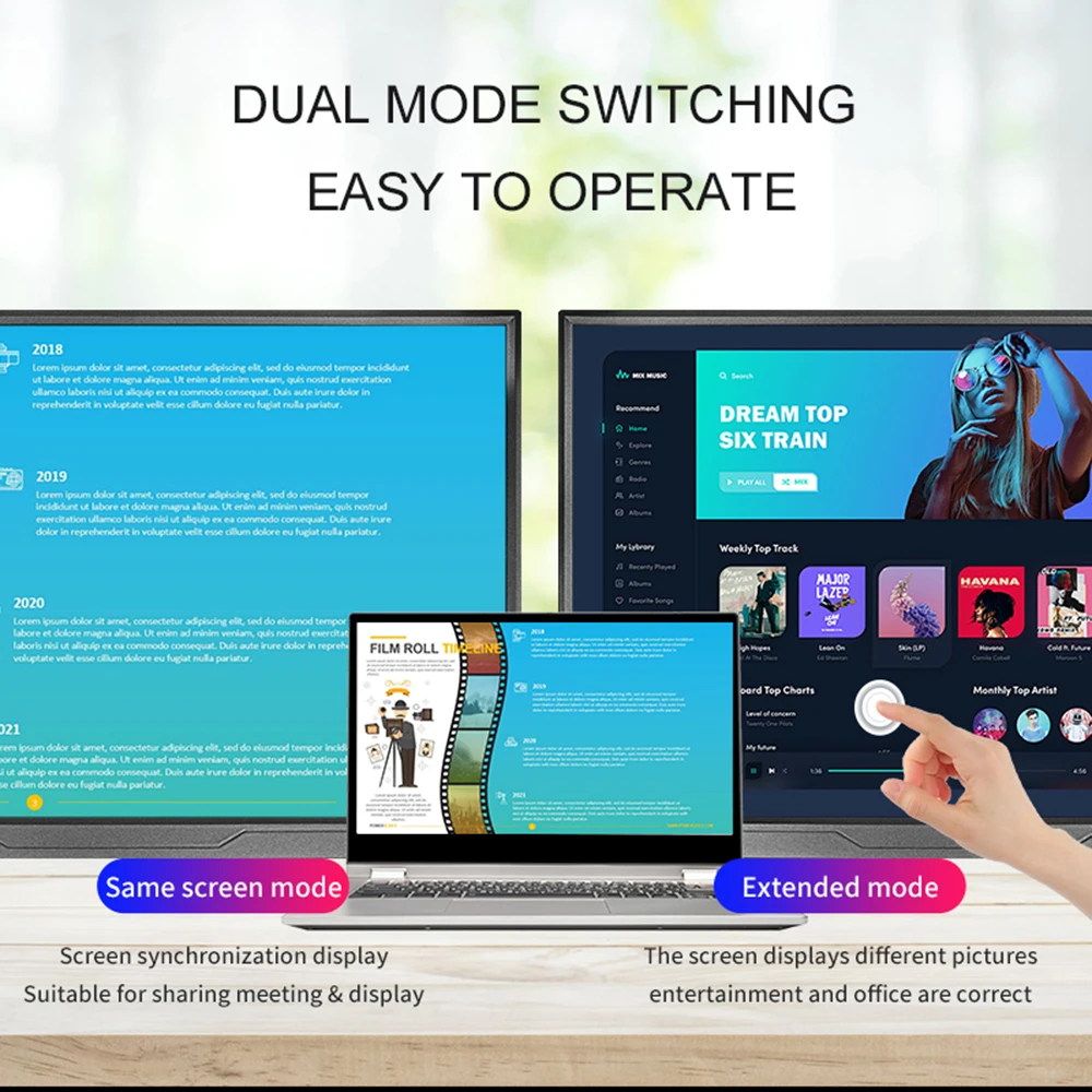 14 Zoll Tragbarer Touchscreen-Monitor Ultra-dünn 1200P IPS USB-C HDMI – Bild 5