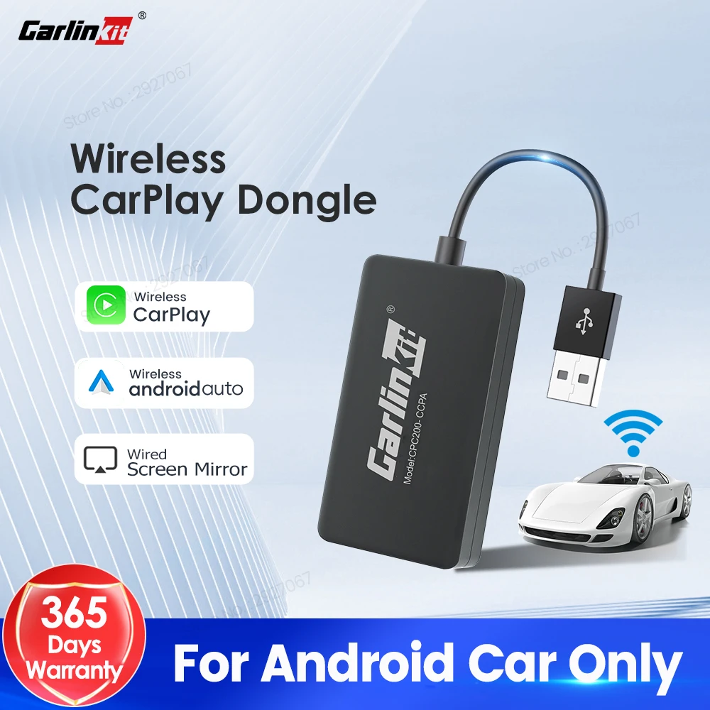 CarlinKit Kabelgebundener oder kabelloser CarPlay-Adapter, USB-Android-Auto-Dongle für Android-Auto