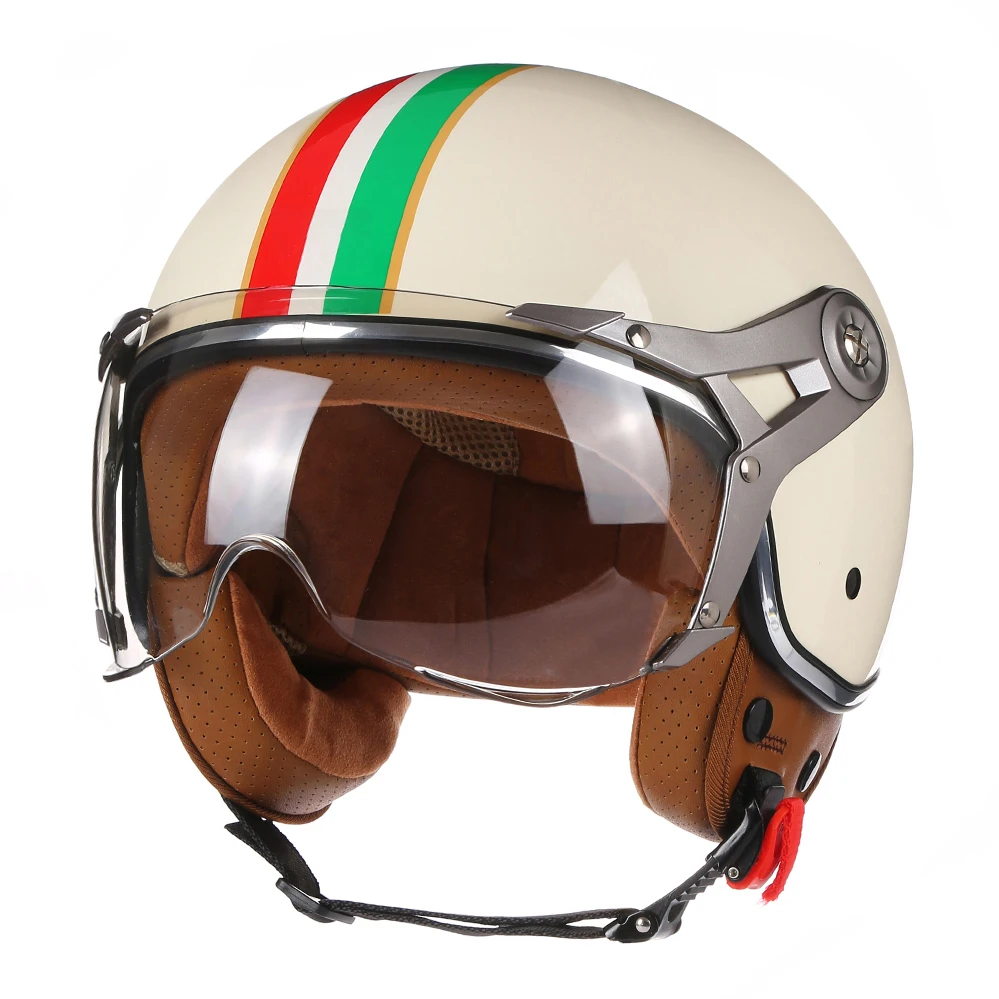 Open Face 3/4 Motorrad Helm Retro Motorrad Helme Vintage Chopper Capacete De Moto Bike Roller Mit Für Männer