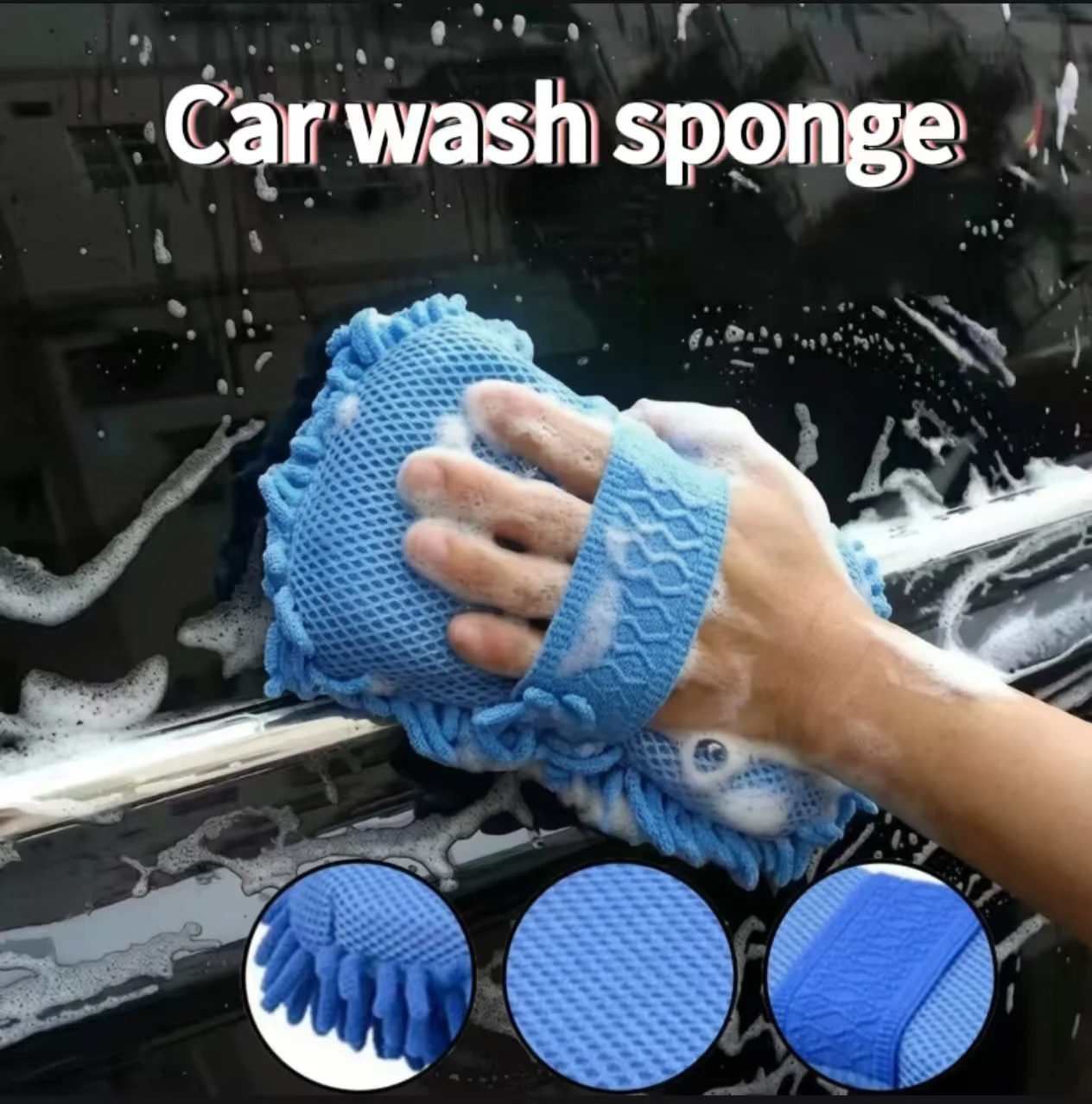 Auto-Wasch-Mikrofaser-Chenille-Schwamm, Pflegebürste, Waschpad, Waschtuch, Auto-Handschuhe, Styling-Zubehör