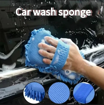 Auto-Wasch-Mikrofaser-Chenille-Schwamm, Pflegebürste, Waschpad, Waschtuch, Auto-Handschuhe, Styling-Zubehör