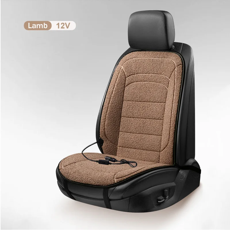 Beheizter Autositzbezug 12V Schnellheizender Sitzkissen Warmer Plüsch Autositz-Heizbezug Sitzschutz