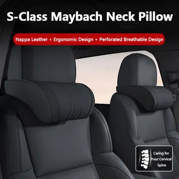 Apex Rush Universelles Auto-Nackenkissen und Lendenkissen aus Nappaleder mit Memory-Schaum, Ergonomische