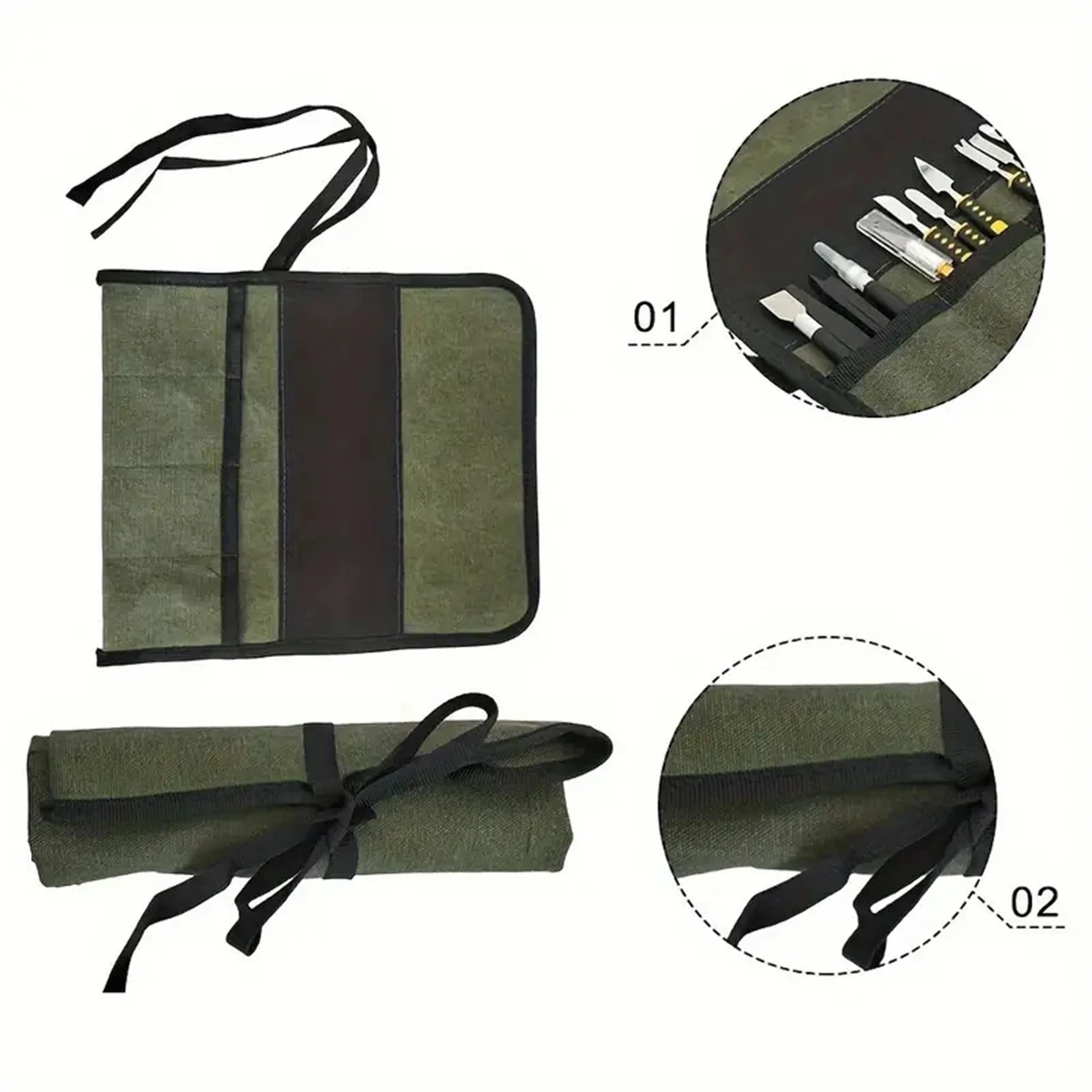 Mehrere Taschen Mehrzweck Roll-Up Werkzeug Tasche Oxford Tuch – Bild 6