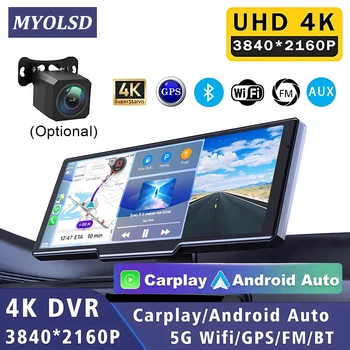 Dashcam 4K 3840*2160P Auto-DVR Carplay Android Auto GPS 5G WIFI Stream Rückspiegel Dashcam Kamera