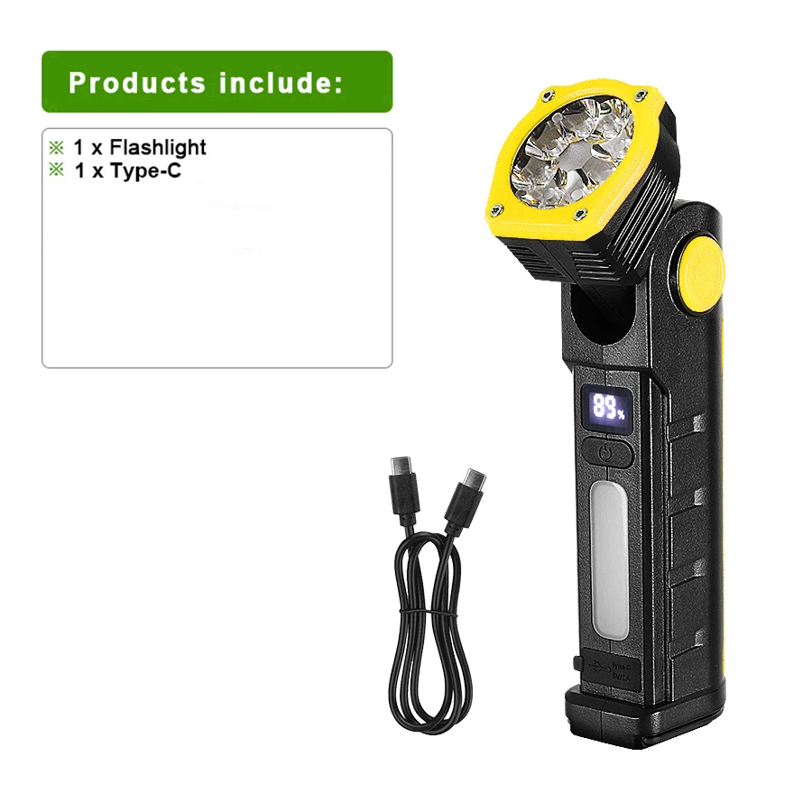 2026 NEUE LED-Arbeitsleuchte Typ-C wiederaufladbare tragbare Taschenlampe starker Magnet COB-Arbeitslicht