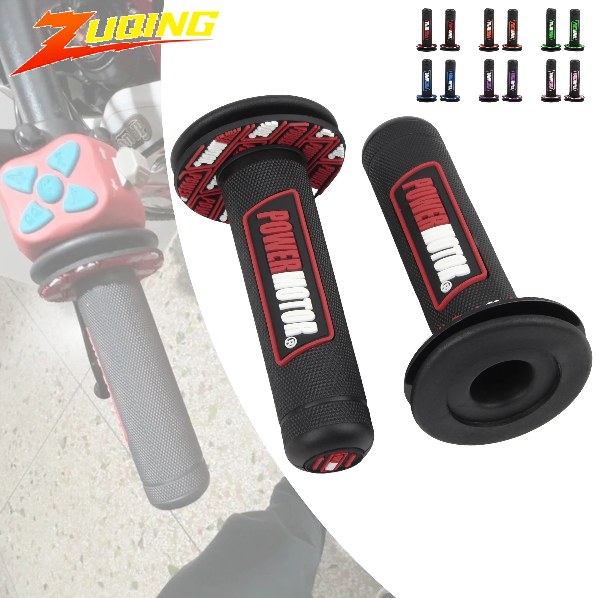 PowerMotor Motorradgriffe Gel Anti-Rutsch Verschleißfester stoßdämpfender Griff Gummi ATV Roller Motocross