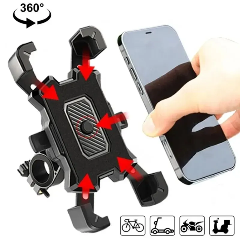 Universal 360 ° Drehbarer Fahrrad-Handyhalter Rutschfester Verstellbarer Motorrad-MTB-Handyständer