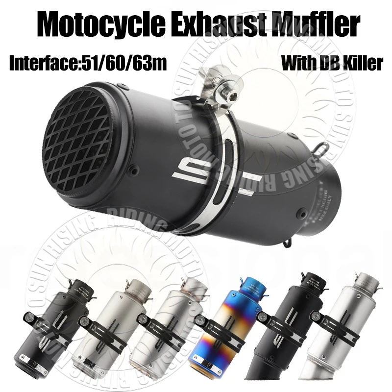 51/60/63mm Edelstahl SC Motorrad Auspuff Escape & DB Killer Für Gp Projekt Racing Auspuff Schalldämpfer