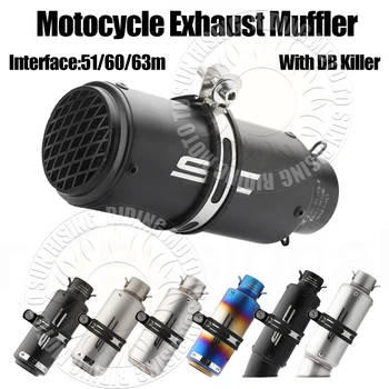 51/60/63mm Edelstahl SC Motorrad Auspuff Escape & DB Killer Für Gp Projekt Racing Auspuff Schalldämpfer