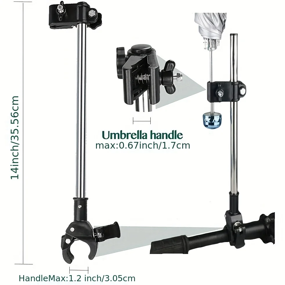 Verstellbarer Schirmhalterung, Schirmverbinderhalter für Rollstühle – Bild 4