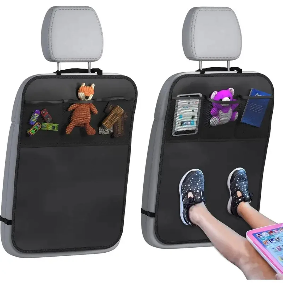 Auto-Rücksitzbezug mit 3-Taschen-Aufbewahrungstaschen, wasserdichter Sitzschutz, Autositzschutz, schmutz