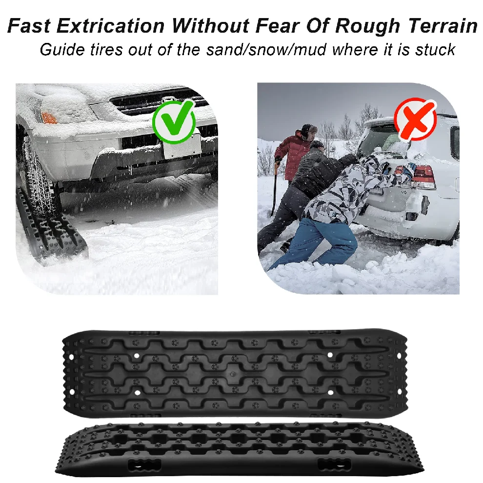 Traktionsbretter, 2 Stück Schnee-Offroad-Schienen Traktionshilfe – Bild 4