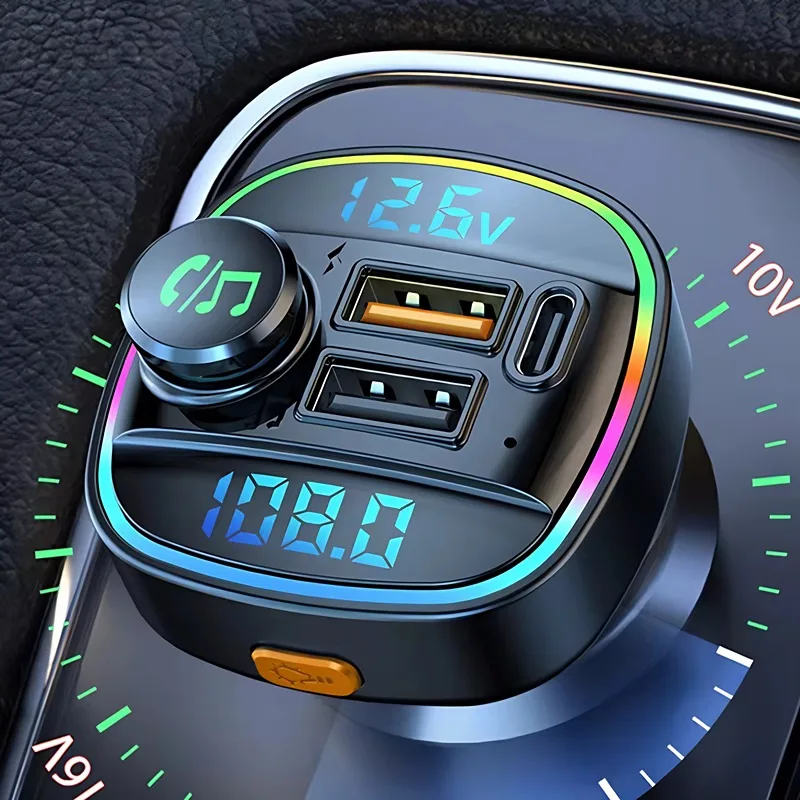 Bluetooth 5.0 FM-Transmitter Freisprecheinrichtung Autoradio Modulator MP3-Player mit 22,5 W USB Super Quick