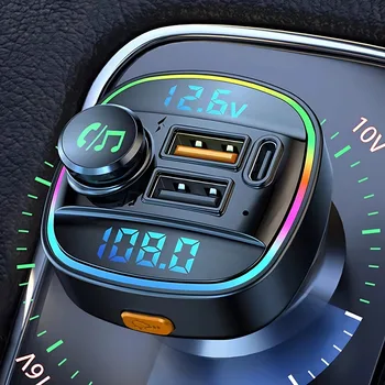 Bluetooth 5.0 FM-Transmitter Freisprecheinrichtung Autoradio Modulator MP3-Player mit 22,5 W USB Super Quick