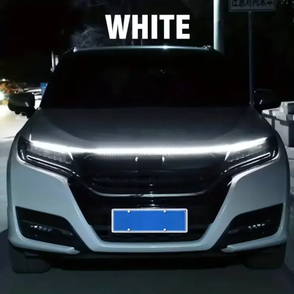 Dynamische meteor Led Auto Haube Lichter Streifen Universal Motorhaube Guide Dekorative Licht Bar Auto